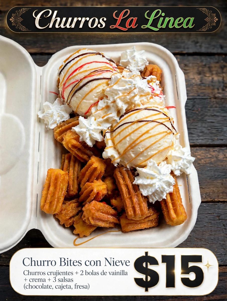 Churro bites with ice cream