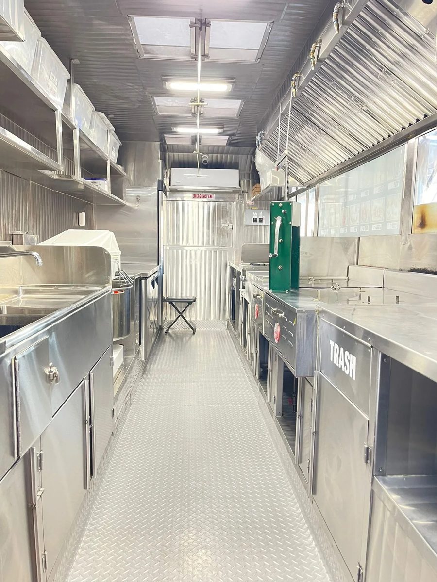 Clean interior of the mobile kitchen